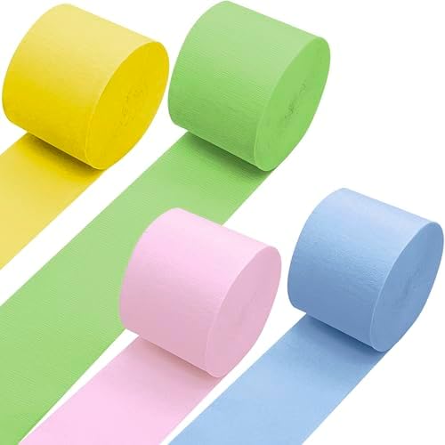 PheiLa 4 Roll Crepe Paper Streamers for Easter Decorations