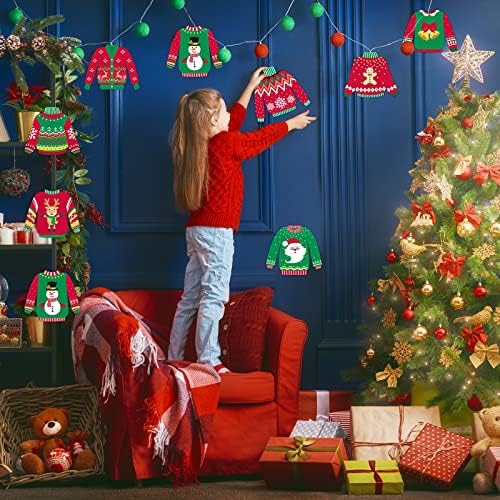 40 Piece Ugly Sweater Cutouts for Christmas Party Decorations