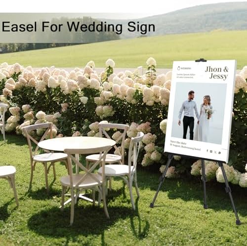 Portable Art Easel Stand - 4 Pack Black Metal