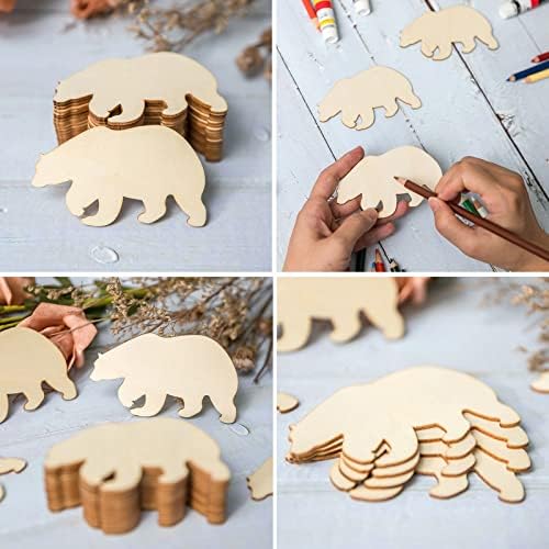 Zontween Bear Wooden Blank Grizzly Wall Art 20Pcs