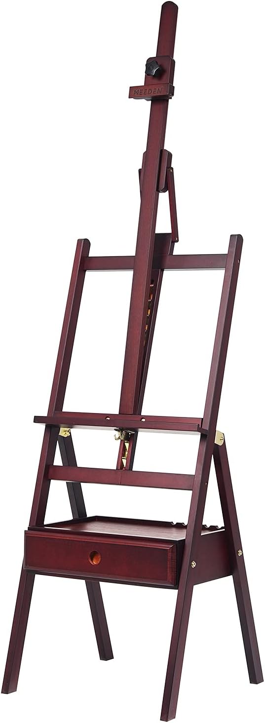 MEEDEN Studio H-Frame Easel with Storage Drawer Adjustable
