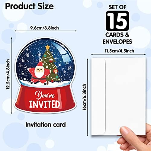 RZHV 15 Pack Crystal Ball Shaped Party Invitations Cards with Envelopes