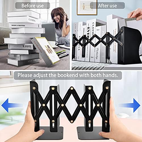 Carooyac Heavy Duty Adjustable Metal Bookends