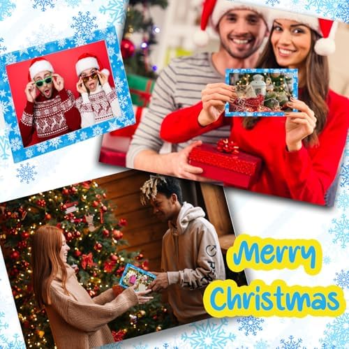 100 Piece Winter Photo Frame Greeting Cards with Envelopes and Stickers