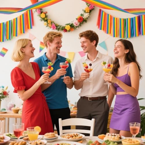 6 Rolls Rainbow Crepe Paper Streamers for Party Decorations