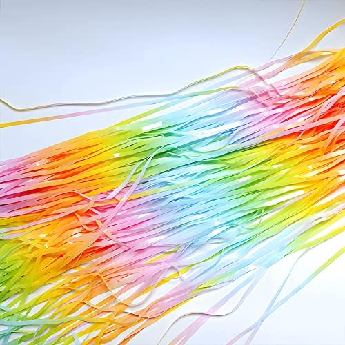 GREATRIL Gradient Pastel Foil Fringe Curtain 2 Pack