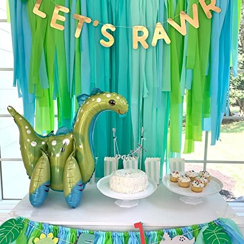 PartyWoo Crepe Paper Streamers 4 Rolls 328ft Mint Green