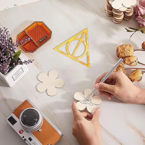 30 Pack 4 Inch Unfinished Wood Deathly Hallow Cutouts
