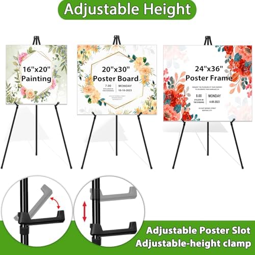 6 Pcs Thickened Metal Easel Stand for Sign - Collapsible and Portable