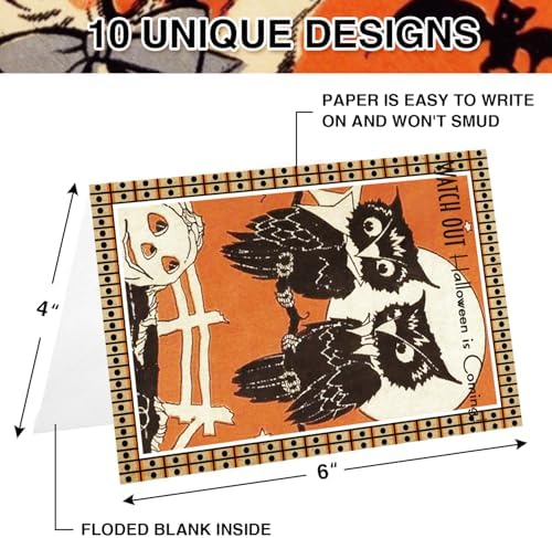 30 Pcs Halloween Greeting Cards with Envelopes and Stickers