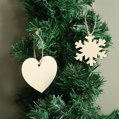 32 Pack 4 Inch Unfinished Wooden Heart Cutouts