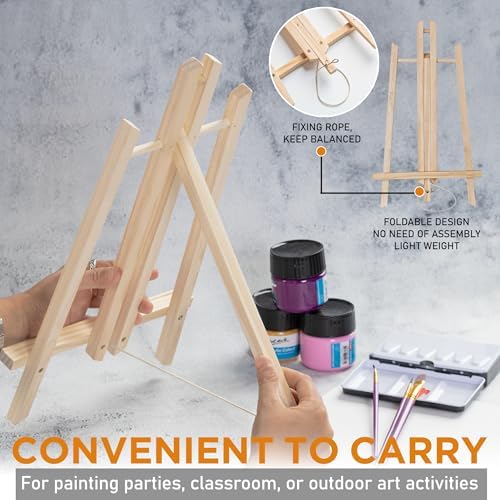DUGATO 16 Inch Wood Tabletop Easel Set 2 Pack A-Frame Stand