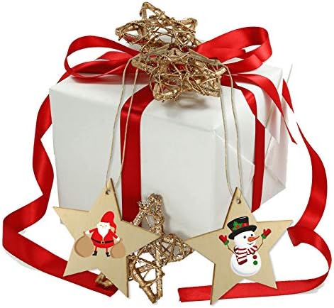 50 Pieces Natural Wooden Star Cutouts for Christmas and DIY Crafts