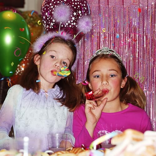 Tinsel Curtain Party Backdrop Pink 2 Packs Glitter Foil Decorations