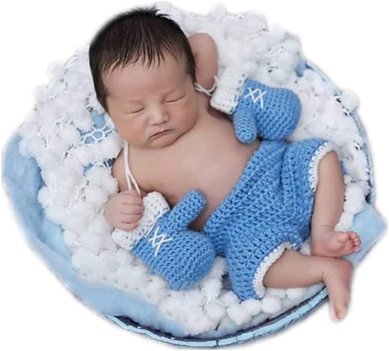 Newborn Baby Photography Prop Set Crochet Gloves and Pants