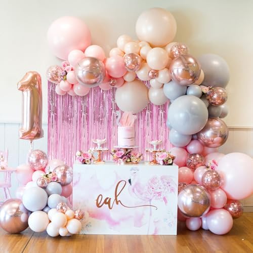 2 Pack Pink Foil Fringe Curtains for Parties