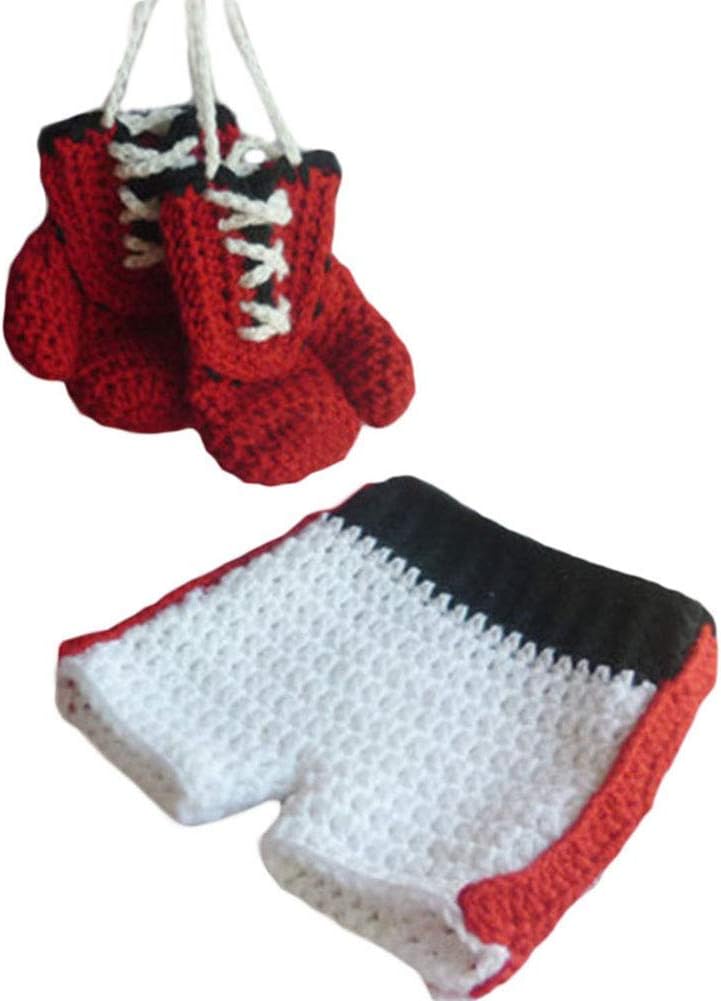 Brenaly Newborn Baby Photo Prop Set Crochet Gloves and Pants