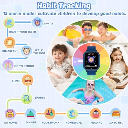 Waterproof Kids Smart Watch with 32 Games and Dual Camera