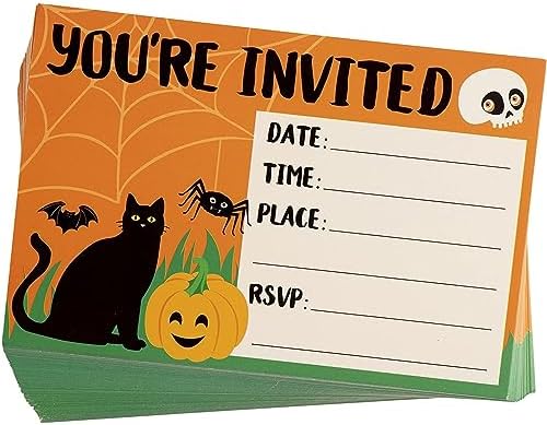 Juvale 60-Pack Halloween Invitation Cards with Envelopes and Seals