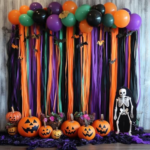 Captain Decor 8 Halloween Streamers Crepe Paper Rolls