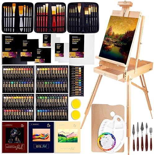 Modera 163-Piece French Easel Painting Set Deluxe Artist Kit