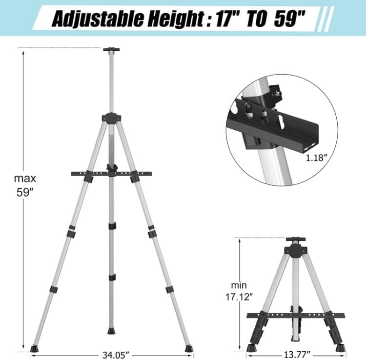 Lightweight Portable Aluminum Easel Tripod Stand for Kids and Students