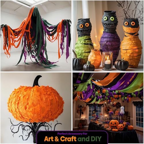 Captain Decor 8 Halloween Streamers Crepe Paper Rolls