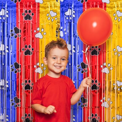 Paw Birthday Decorations 2 Pack Gold Red Blue
