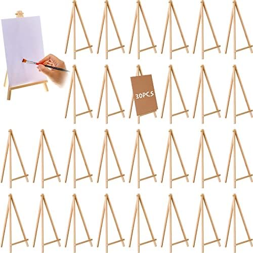 BBTO 30 Pack Tall Wood Easels for Painting Display