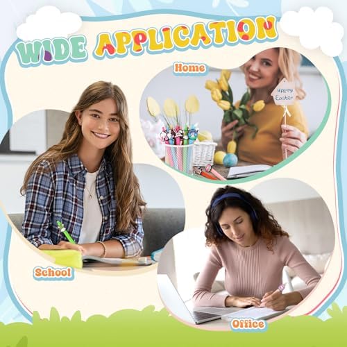 24 Pcs Cute Easter Themed Pens for Kids and Office Use
