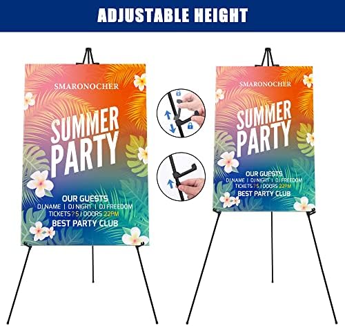 Portable Metal Easel Stand Black 2 Pack for Wedding and Display