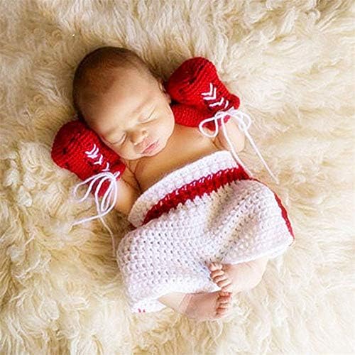 Brenaly Newborn Baby Photo Prop Set Crochet Gloves and Pants