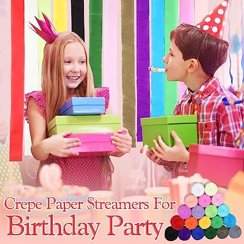 Ctosree Crepe Paper Streamer Roll for Party Decoration