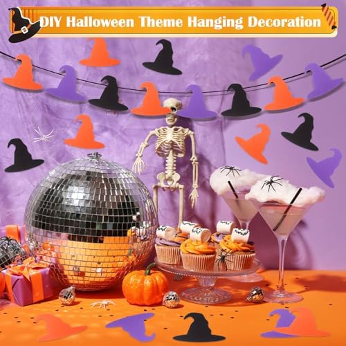 MixTeach Halloween Witch Hat Cutouts 180 Pcs