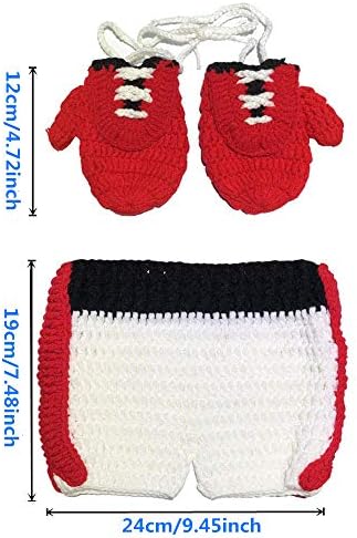 Brenaly Newborn Baby Photo Prop Set Crochet Gloves and Pants