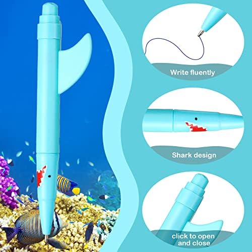 Sinmoe Shark Shaped Pens 48 Pcs Blue Ocean Theme