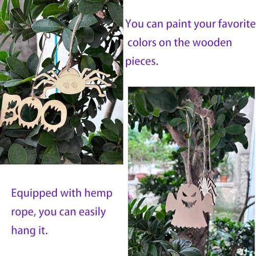 60PCS Unfinished Wooden Cutouts for Kids DIY