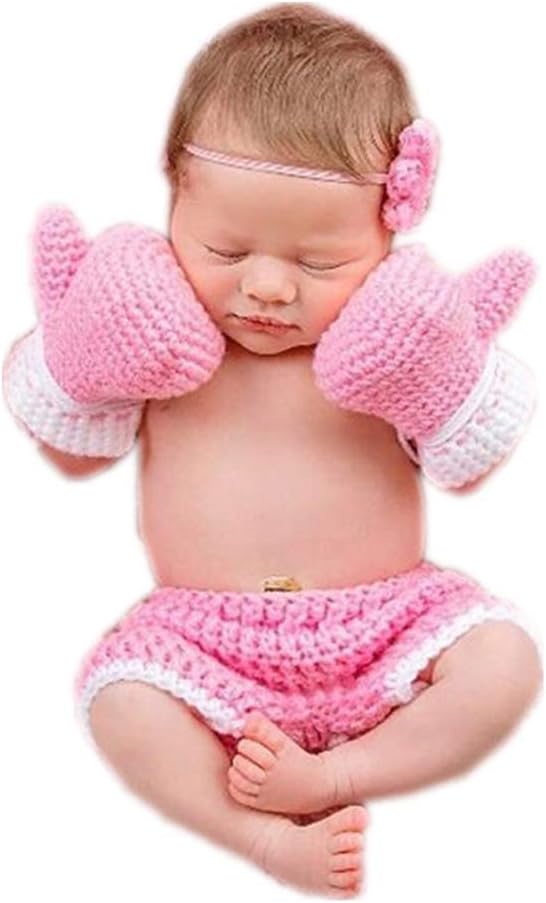 Newborn Baby Boxing Gloves Pants Set for Photoshoot