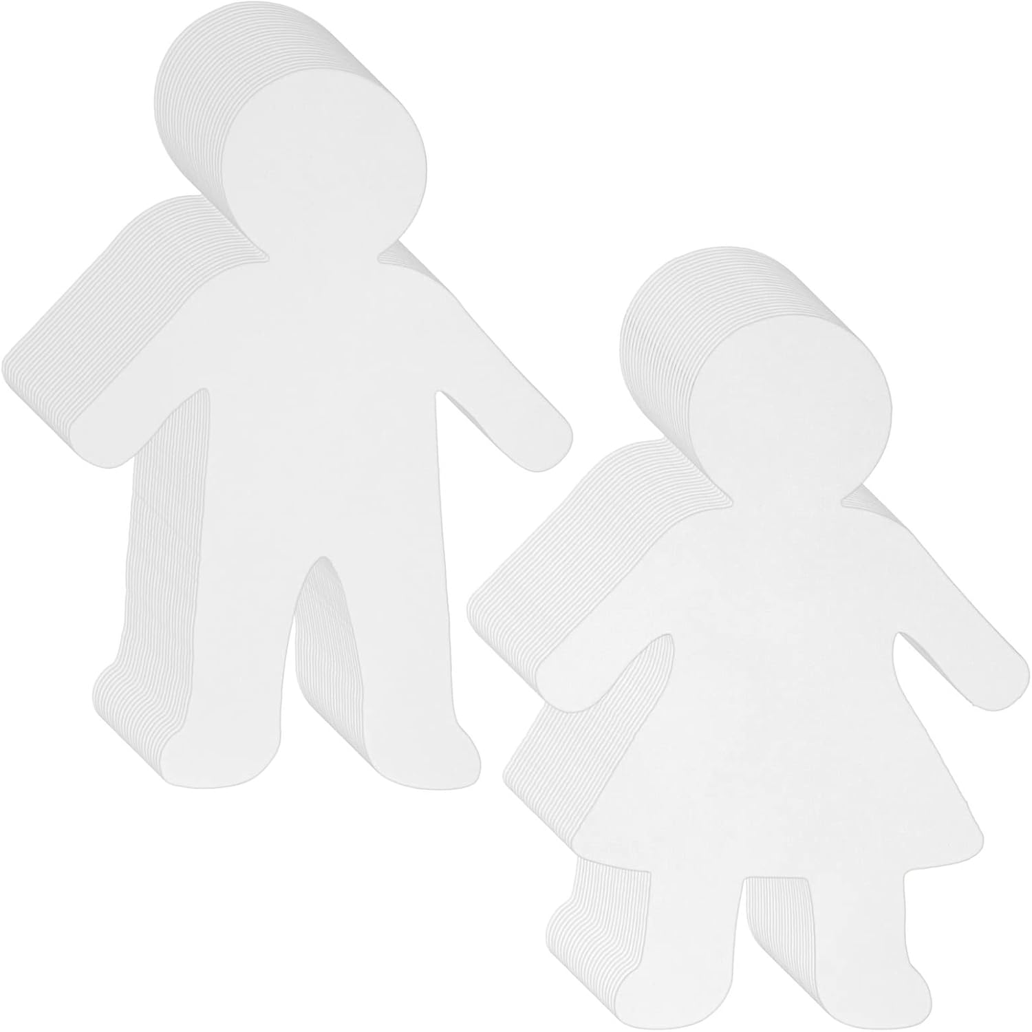48-Pack Boys and Girls Blank Paper Cutouts for Crafts