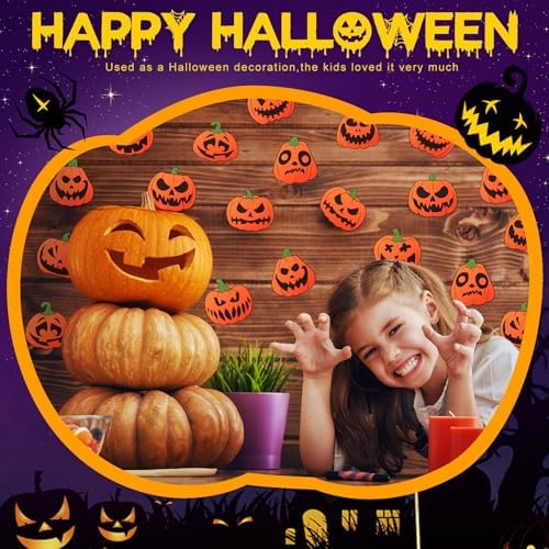 Fuutreo 200 Pcs Halloween Pumpkin Cutouts Wall Decor