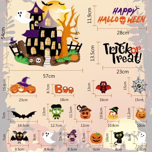 57Pcs Halloween Cutouts Classroom Bulletin Board Decor Set