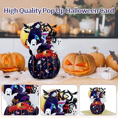 FaCraft Halloween Pop Up Cards 3D Handmade Greeting Cards with Envelope and Seals