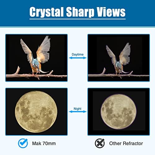 Maksutov-Cassegrain Telescope with 70mm Objective Lens and 1000mm Focal Length