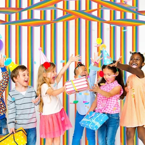 6 Rolls Rainbow Crepe Paper Streamers for Party Decorations