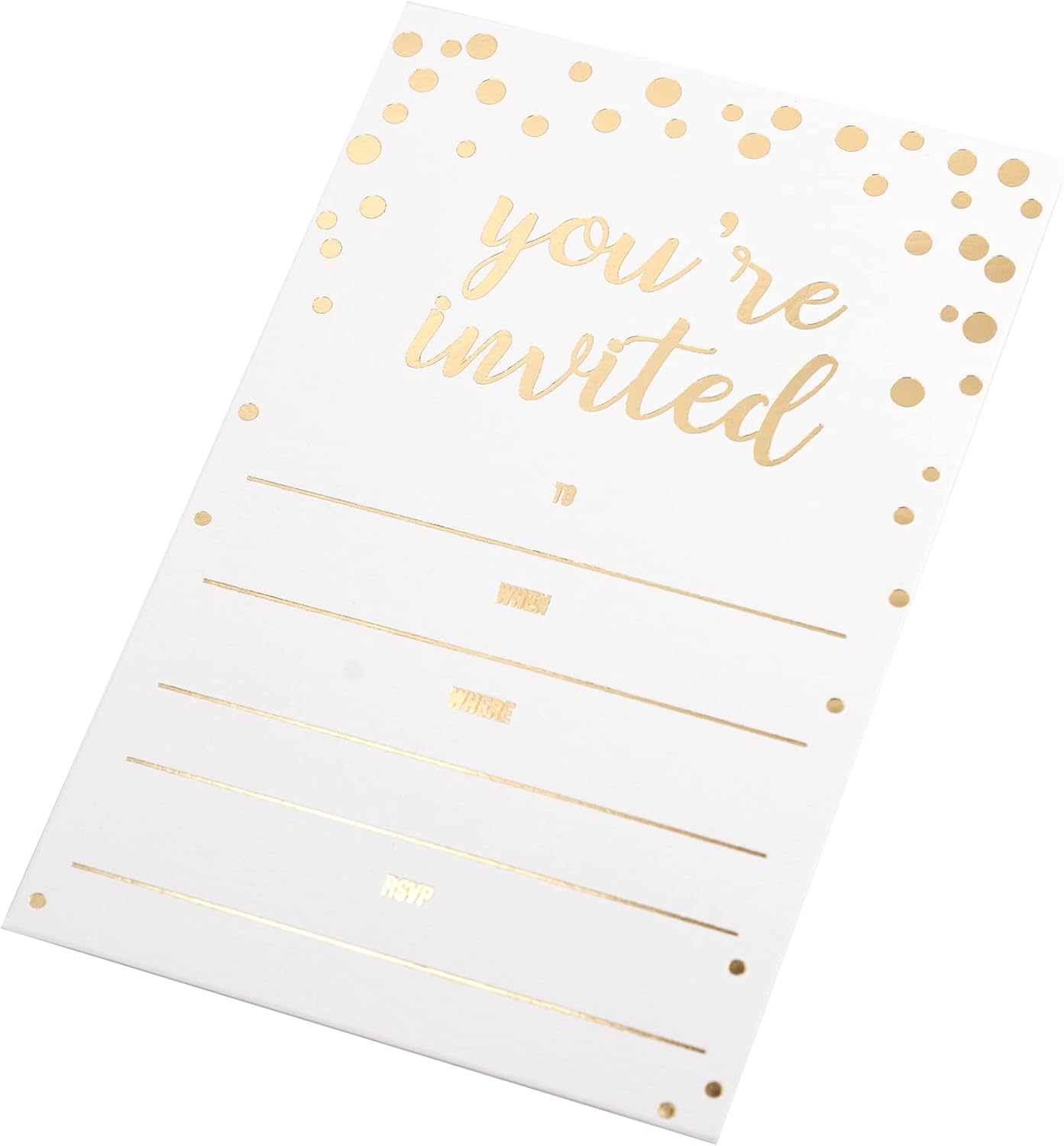 50 Pack Invitations with Gold Foil Youre Invited