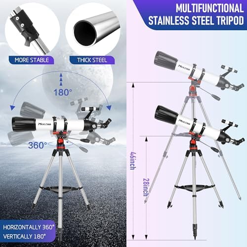 MEEZAA High-Powered Refractor Telescope with 90mm Aperture and AZ Mount