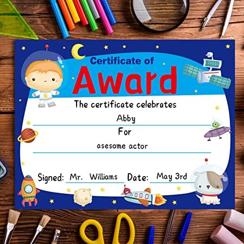 Fancy Land 30 Pcs Award Certificates with Stickers