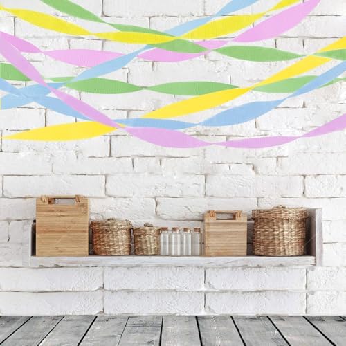 PheiLa 4 Roll Crepe Paper Streamers for Easter Decorations
