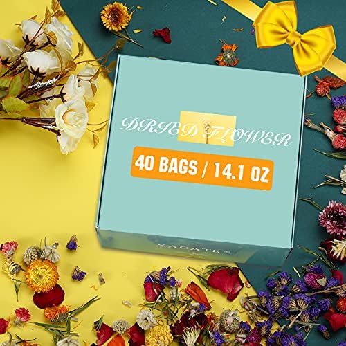 40 Bags Natural Dried Flowers Kit for Soap Candle Resin Jewelry Making