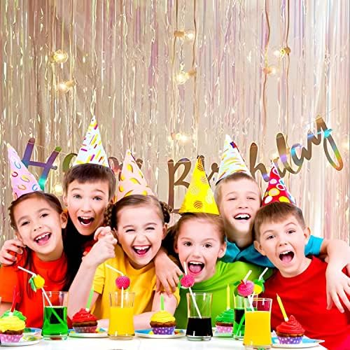 Braveshine Iridescent Foil Fringe Backdrops 2 Pack